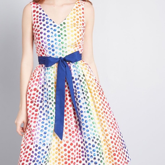 Modcloth "Made Amazing" Fit and Flare Dress PRIDE MONTH - Picture 1 of 7